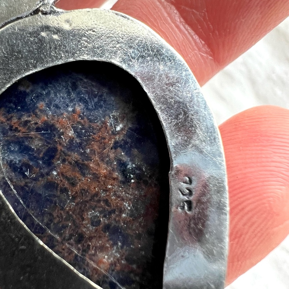 925 Double Huge Spiritual Sodalite Pendant Necklace - Picture 5 of 5